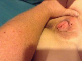 Nice picture of my wife\'s pussy ready for me