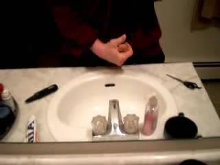 jerking my cock and cumming in the sink