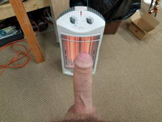 warming my hard cock out in the garage. I bet if you were here you could do it better.