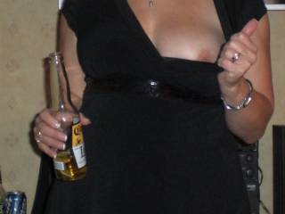 Wife flashing at a party