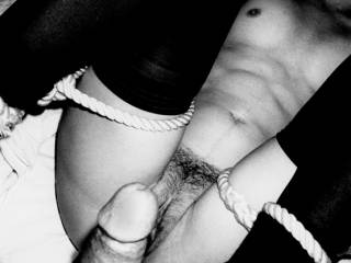 She loves being tied, spanked, all of the above...