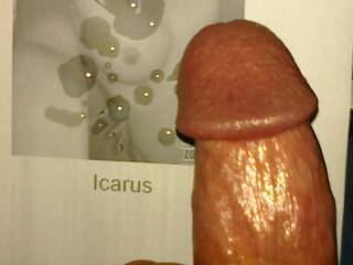Cumming on the beautiful Icarus because she asked and I couldn\'t stop myself!