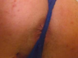 Slide my panties over and stretch my tight ass while I suck on your wife's clit.
