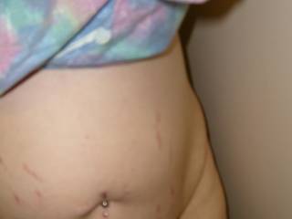 My ex's self pic of her pregnant belly and shaved pussy