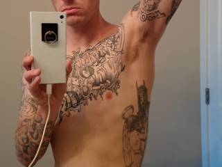 Just me in the mirror showing my tattoos