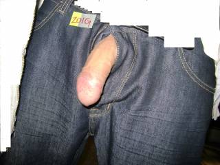 Sweetie your cock goes well with blue jeans.....Especially when its hanging out with them. lol  MILF K