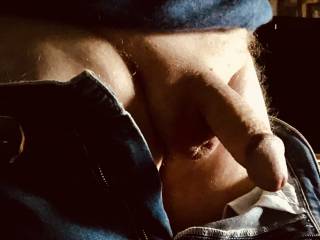 Dropping my pants to show my cock to you.