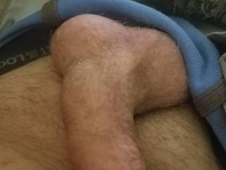 showing off his small penis with some pubic hair
