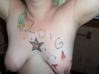 We're taking a chance on becoming members & showing off my wifes new ink!!