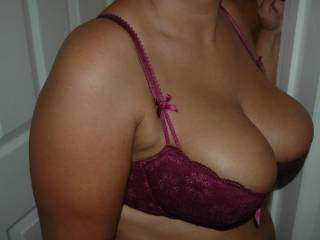 My favourite bra! Are my tits better in or out??