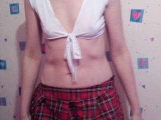 Joanne's naughty school girl outfit