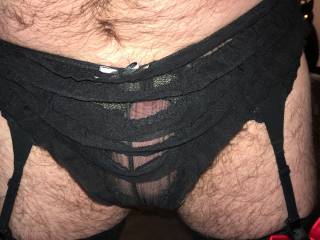 Playing in my wife panties....