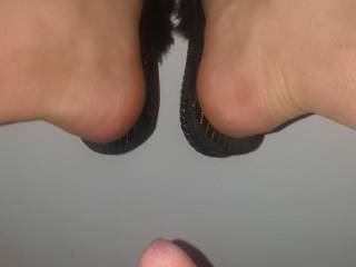 Small dick and sexy black slippers
