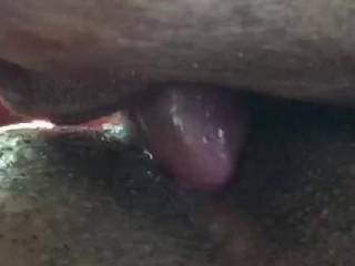 Beautiful ebony 18 year old pussy getting licked by my tongue swirling my tongue around her large clit till she comes in my mouth I hope you enjoy