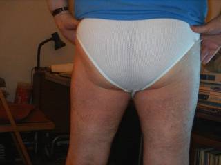 My tight ass accentuated by my little white undies for all you male bum lovers out there, female and male