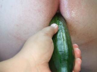 Pegged by my friends wife with a huge cucumber