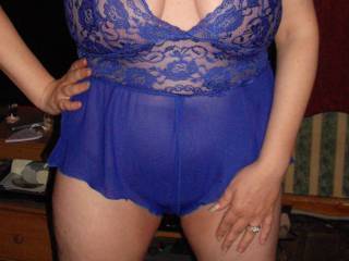 Do I look sexy in my new blue lingerie?