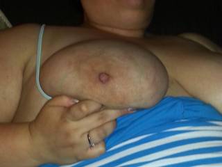 Closeup of her big nipple