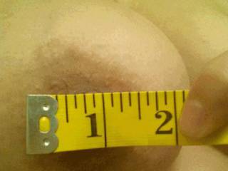 Measuring my areola for comparison. :)