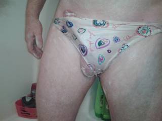 Shower fun again!! I love playing in my panties!!