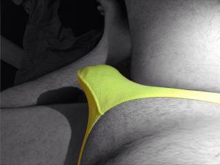In my yellow thong