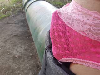 Pretty in Pink Panty Bulge?