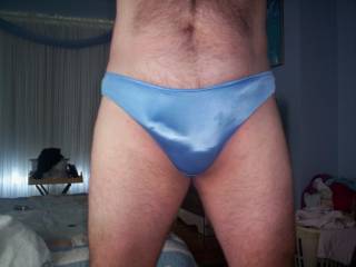 i think you're cock looks hot in them! is that some pre-cum on the side opposite your nice glans! you are a pretty man in panties!