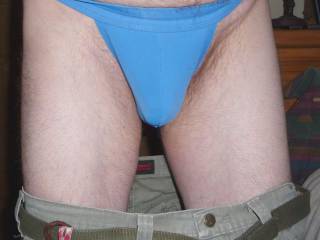 A frontal of my undie as I stand near my bed in April of 2023. Camera used, Z50.