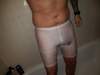 Back from spinning class and got straight in the shower - think they go see-through when wet - what do you think?