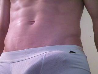 Love that sexy bulge in white.......;-)