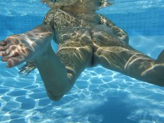 Testing out our new underwater camera in the swimming pool at home.