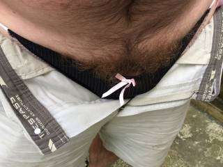 Outside in my wifes knickers