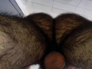 That is for sure one of the hottest from under shots.  Love those balls and that hard cock of yours and ALL of that HAIR!!  Did I forget to mention that hot ass of yours?