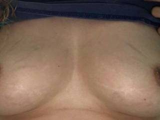 Wife flashing her tits