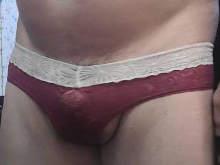 Love the feel of panties on my cock, sometimes.