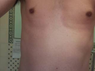 Love to shower with you and feel your hard circumcised cock against my cheeks