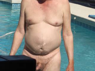 Took a pic of the hubby while we were out in the pool one day.
