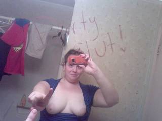you dont know how much this pic turned me on...well done you dirty lil slut..I futtin love it