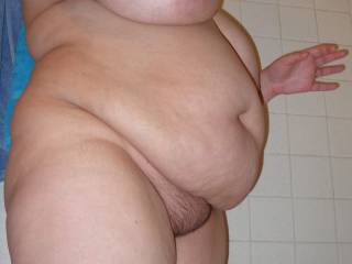 I would luv to be behind you running my hands all over that gorgeous soft belly while I nibble those hot ass cheeks and lick your holes