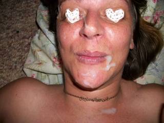 Love having his hot load of cum all over my face...Would anyone else??