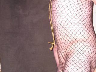 wearing fishnet stockings in the window