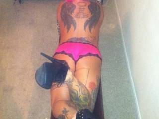 Wish you were mine sexy.  Love the ink and WOW What a sexy ass you have