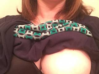 Sneaky boob pic at work for my hubby