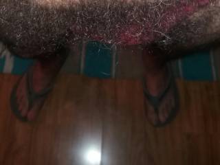 My big bush exploding from my bikini briefs!