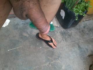 semi erect cock & feet