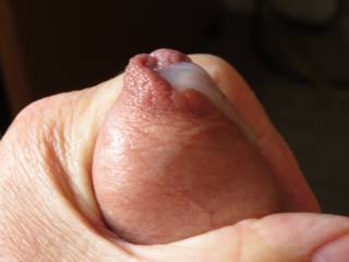 Dribbled down and under my balls. Left a nice pool of spunk where I was sitting.