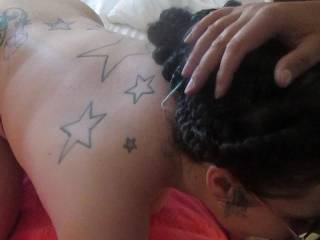maybe some one should paint my back while I work on this cock
