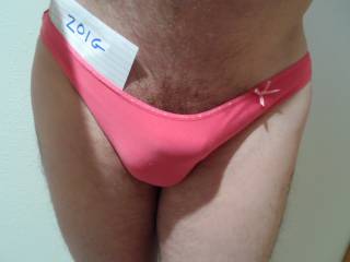 Monthly theme show off your underwear I put on my pink thong.