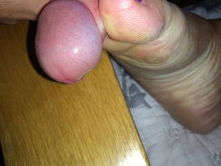 My wife is so supple she put my cock between her toes and bent round to lick it!