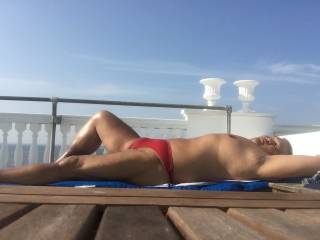 selfie fire island thong bikini sunbathing